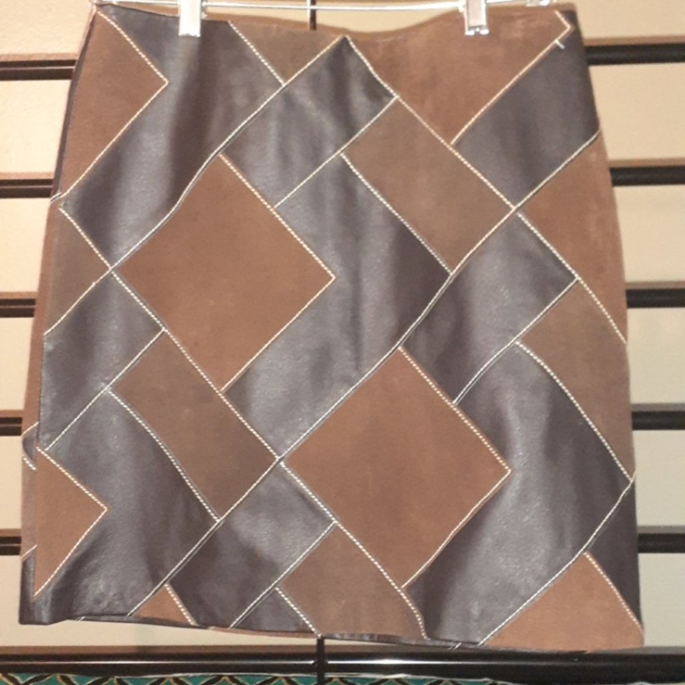 brown leather/suede mini
